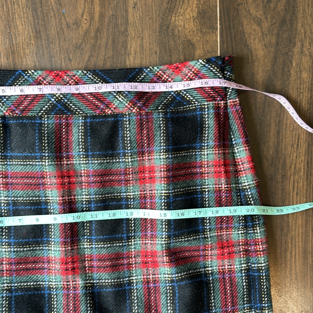 L.L. Bean Red and Black Plaid Pencil Skirt - Picture 9 of 12